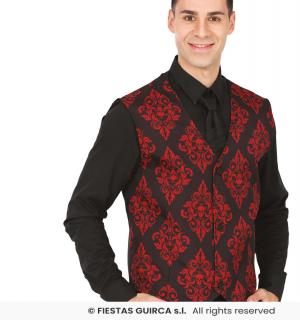 Gilet rouge et noir de vampire taille M/L