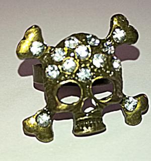 Bague pirate métal diamants réglable