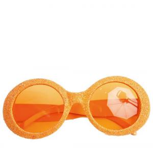 Lunettes rondes à paillettes orange (N12)