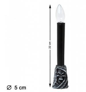 Bougie lumineuse noire Halloween 22cm