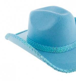 chapeau cowgirl bleu