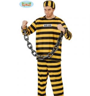 Prisonnier bagnard jaune Dalton taille L/XL