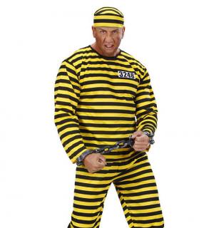 Prisonnier Bagnard Jaune et Noir Dalton taille S