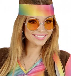 Lunettes hippie rondes géantes oranges (N13)