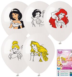 Kit 5 ballons à colorier Princesses Disney