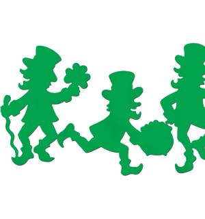3 décors en carton St Patrick Leprechaun 40cm
