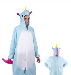 Kigurumi licorne bleue ventre blanc taille M