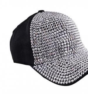 Casquette baseball strass argent