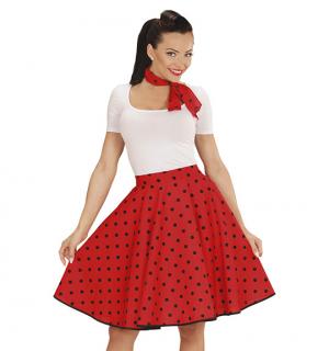 Jupe rouge a pois noir années 50 rock