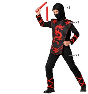 Ninja rouge du dragon taille 7/9 ans