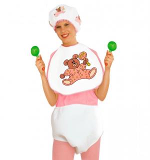 Set bébé rose couche+bavoir+bonnet