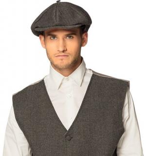 Gilet et béret gris de gangster taille XL