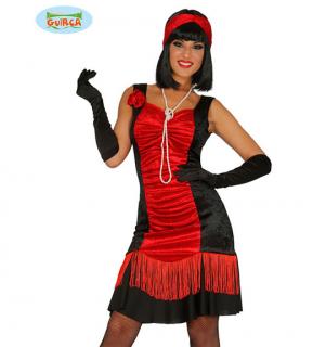 Robe Charleston noire et rouge taille L