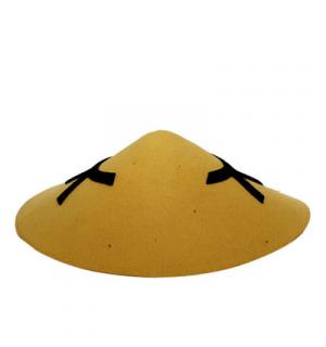 Chapeau chinois plat jaune