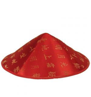 Chapeau chinois plat rouge
