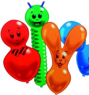 6 ballons figurines 100% latex