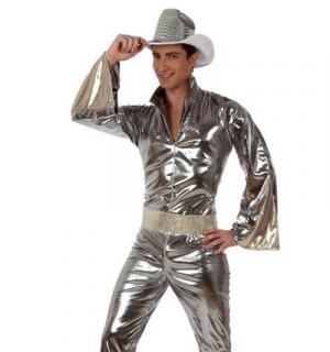Combinaison disco homme argent taille XL