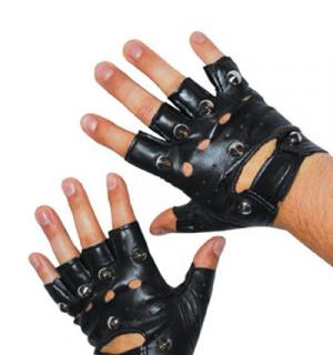 Gants mitaines à clous simili cuir rocker